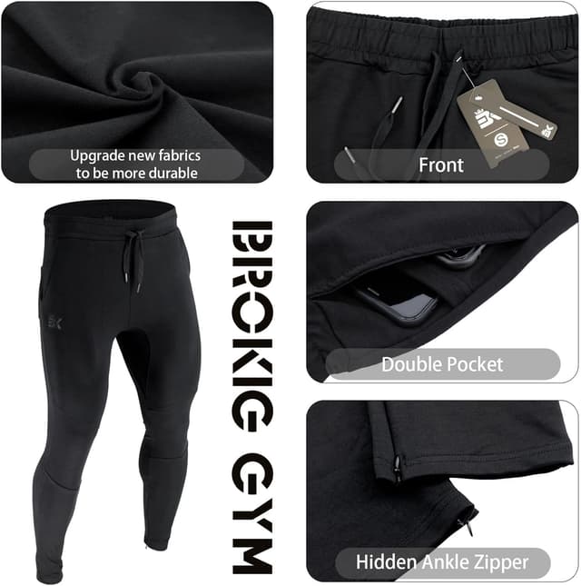 Thumbnail 4 de BROKIG Mens Slim Fit Gym Joggers