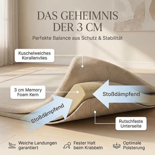 Detalle 2 de BabybeFun Krabbelmatte 150x150 cm