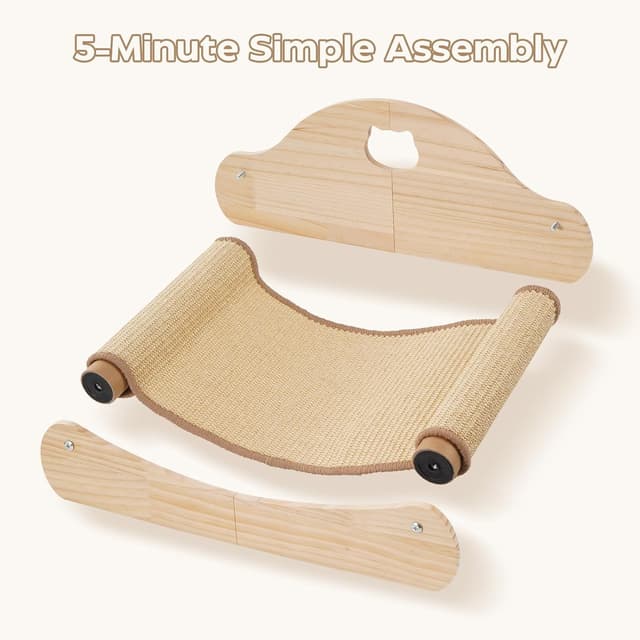 Thumbnail 6 de Avont Griffoir pour chats en sisal naturel sur chaise longue en pin massif (58 x 33 cm) – Style A