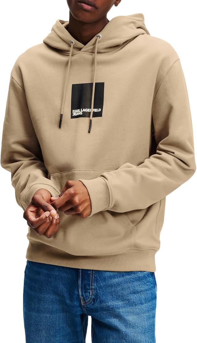 Detalle de Karl Lagerfeld Jeans Herren Box Logo Hoodie mit normaler Passform (Forest Night)