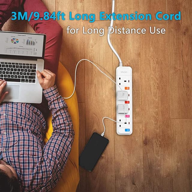 Thumbnail 6 de 3M extension lead with 4 sockets UK