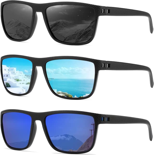 Thumbnail 5 de MASDUN Polarized Square Sunglasses 3-pack ๐ถ