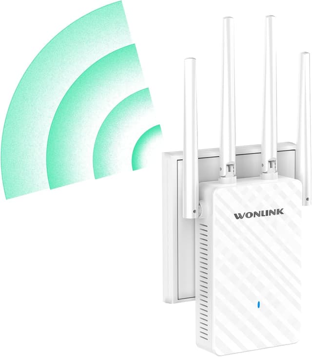 Detalle de WONLINK WLAN-Verstärker/WLAN-Repeater 1200 Mbit/s Dual Band mit 4 Antennen, LAN/WAN und MU-MIMO
