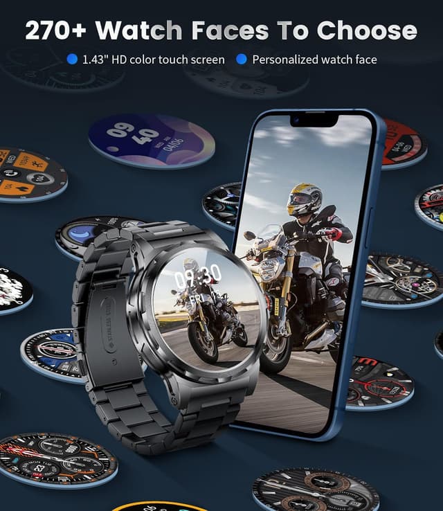 Detalle de LIGE Answer/Make Calls 1.43 inch AMOLED smartwatch