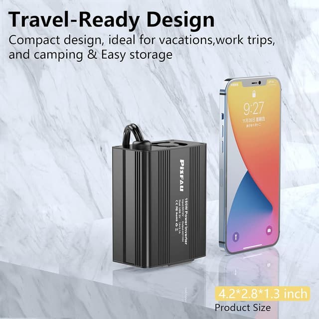 Thumbnail 2 de 150W Power Inverter 12V to 110V USB