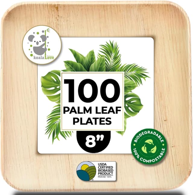 Imagen de Koala Love Palm Leaf Plates 8in Pack en OfertitasTOP