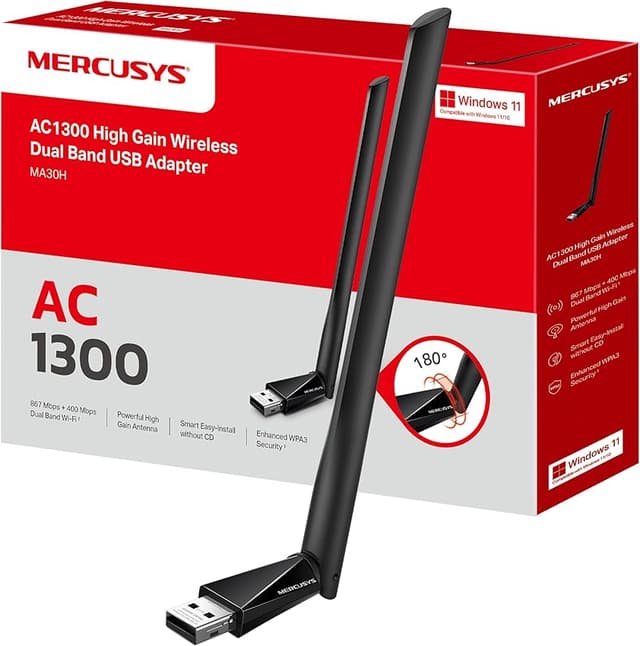 Imagen de Mercusys MA30H Adaptador Wi‑Fi AC1300 5 GHz en OfertitasTOP
