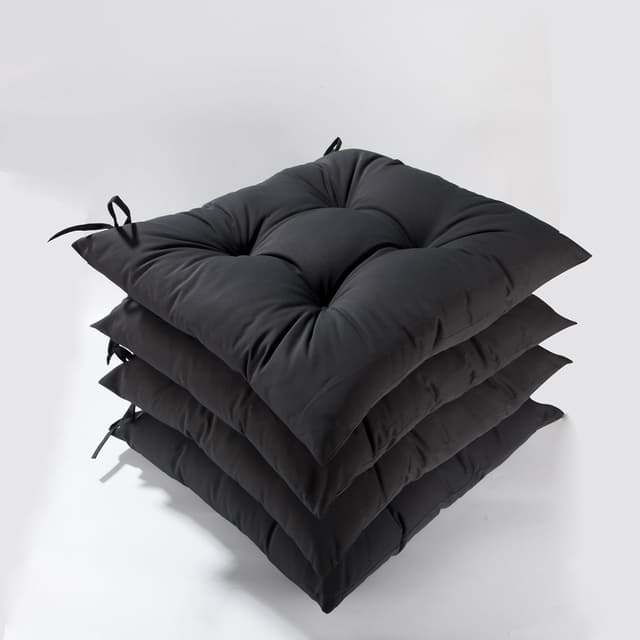 Detalle de HAMO Garden Chair Cushions (Set of 4) Outdoor Seat Pads, 45x50 cm, Graphite