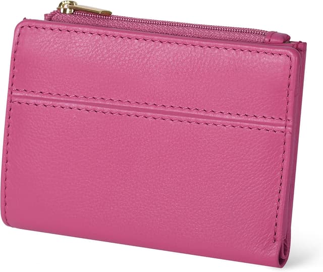 Detalle de Full Grain Leather Wallet Nappa Pink 4.2in