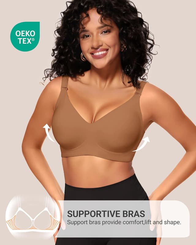 Detalle 2 de HORISUN Comfortable Seamless Full Coverage Bra 4XL