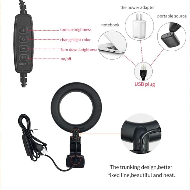 Thumbnail 3 de Ringlicht Laptop 5'' Clip Stativ