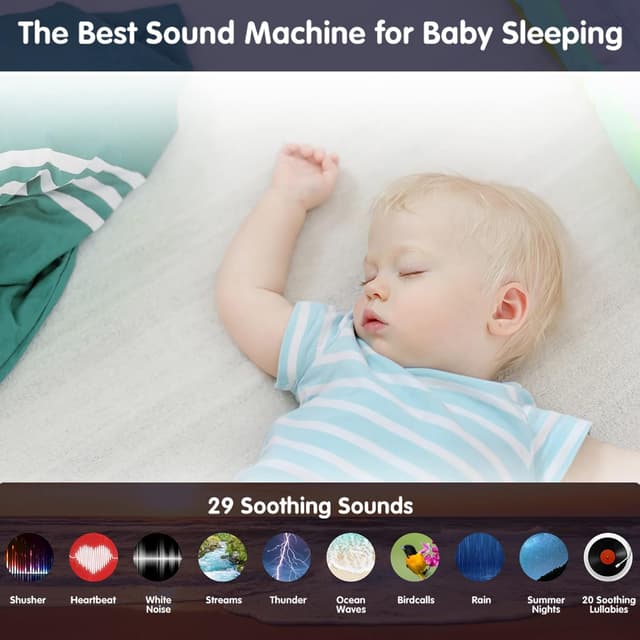 Detalle de YACHANCE Baby Night Light Star Projector & White Noise Machine with Remote, 29 Sounds