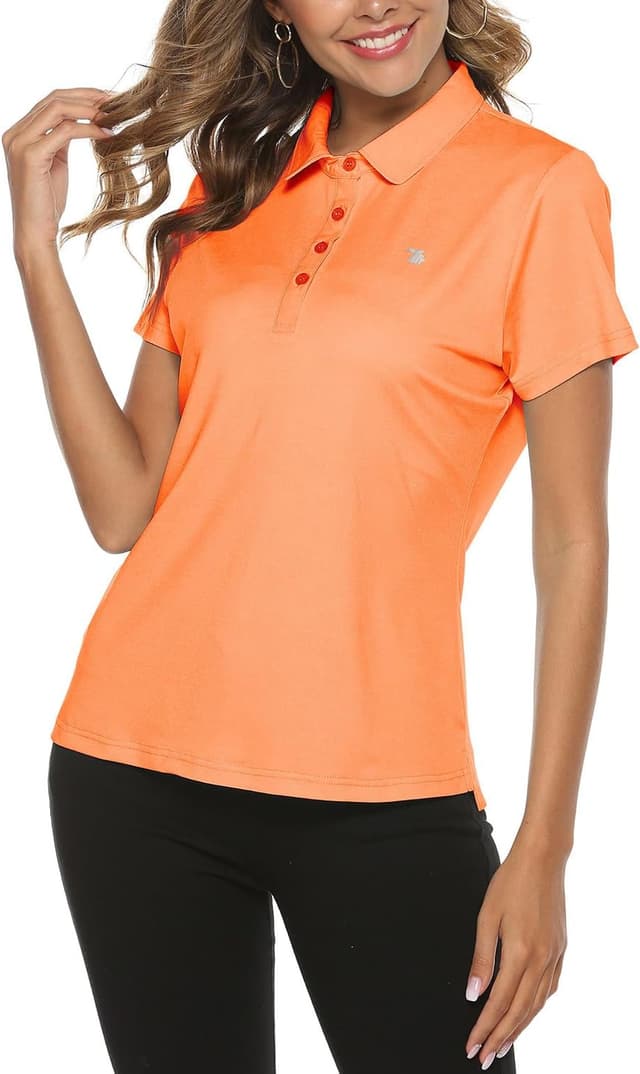Detalle de YSENTO Damen Golf Poloshirt Kurzarm – schnelltrocknend, atmungsaktiv & UPF 30+