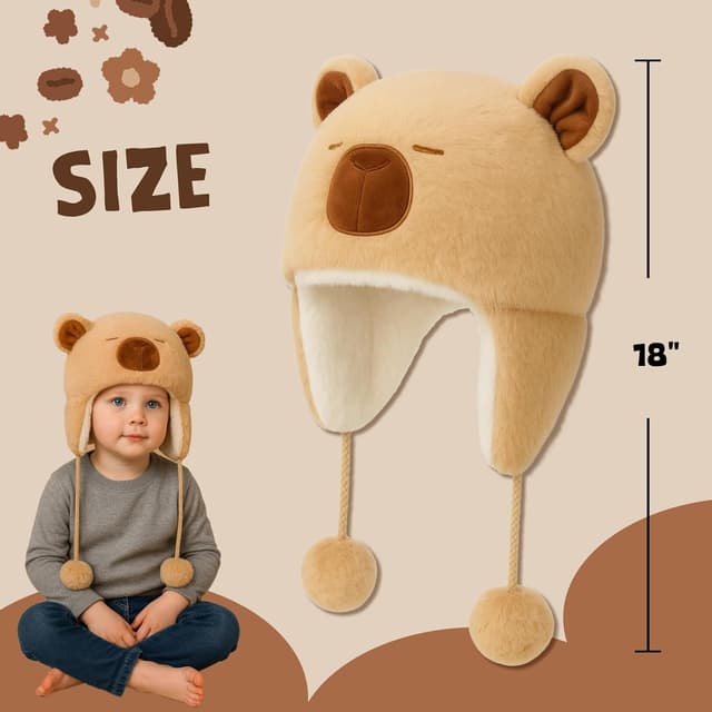 Detalle de Deletoys Animal Hat with Moving Ears, Jumping Pop-Up Plush Cap for Kids