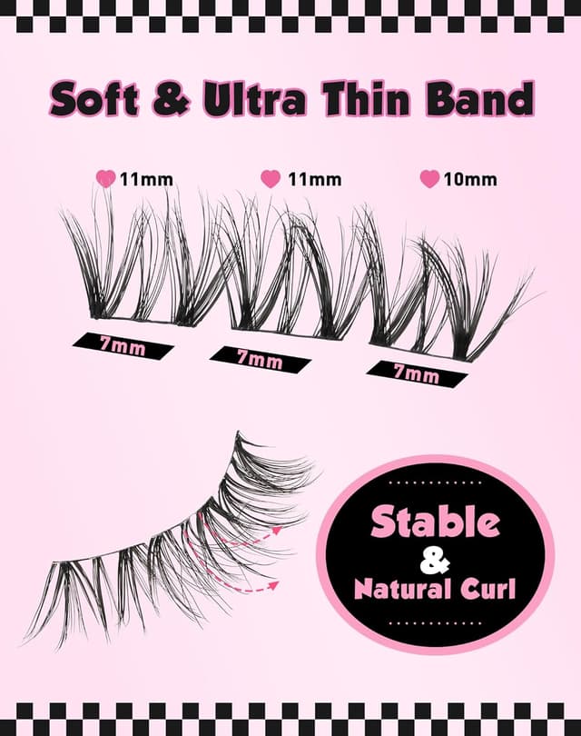 Detalle 2 de Natürliche Cluster-Wimpernverlängerungen Wispy (DIY, 7er-Pack) für einen natürlichen Wimpernlook