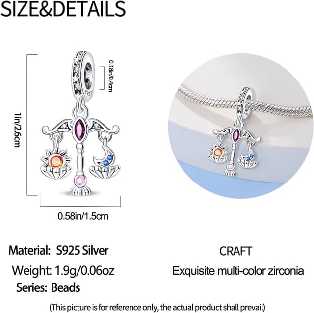 Thumbnail 1 de QIKAOLA S925 Charm Perle Tarot 4,8 mm