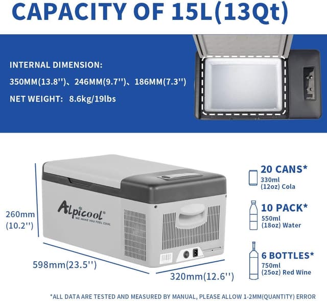 Thumbnail 4 de Alpicool C15 15L Compressor Fridge