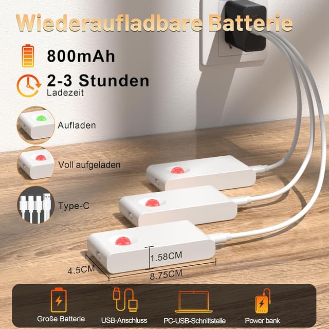 Thumbnail 6 de daphomeu Nachtlicht 6er-Set mit Bewegungsmelder 🛋