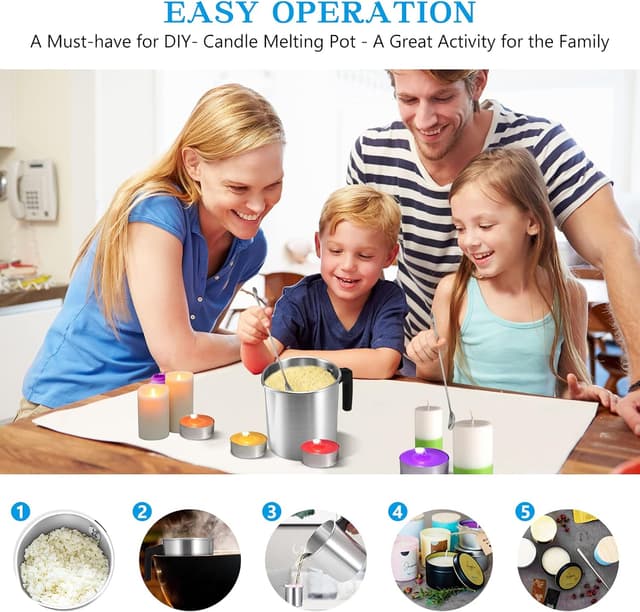 Thumbnail 3 de ONEVER 1.2L Candle Pouring Pot with Dripless Spout 🕯