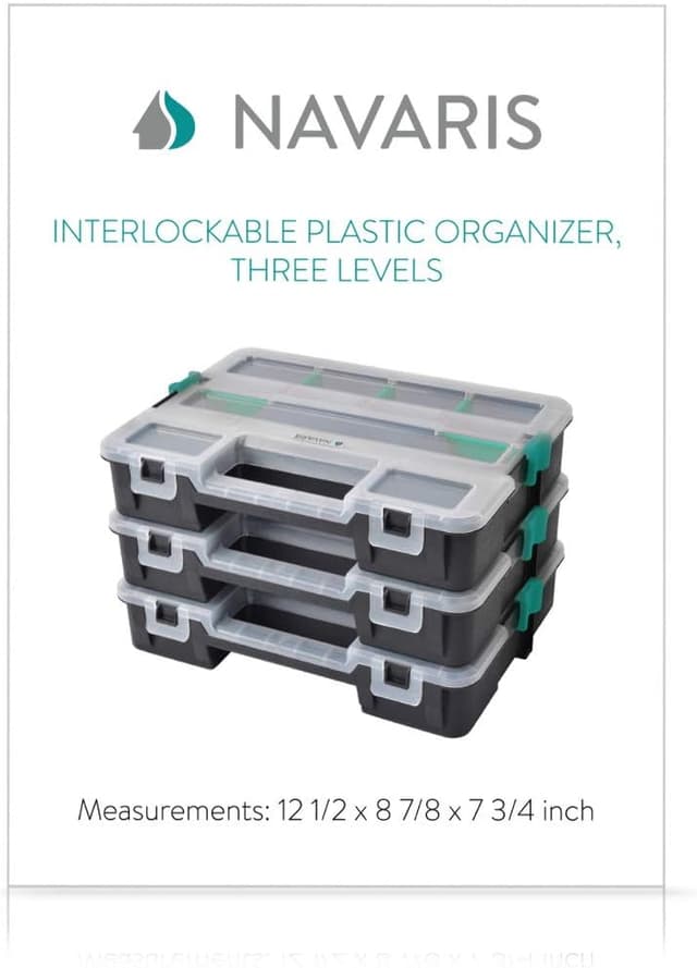 Thumbnail 6 de Navaris Contenitore portaminuterie organizzatore con 3 vaschette sovrapponibili (L)