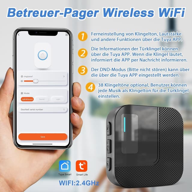 Thumbnail 6 de DAYTECH Notrufknopf für Senioren 2 Empfänger