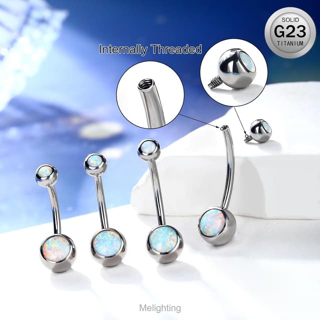 Thumbnail 6 de Melighting piercing ombelico titanio G23 opale