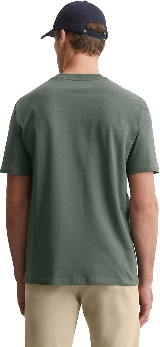 Detalle de Marc O’Polo Denim Herren T‑Shirt aus Bio-Baumwolle mit Rundhalsausschnitt