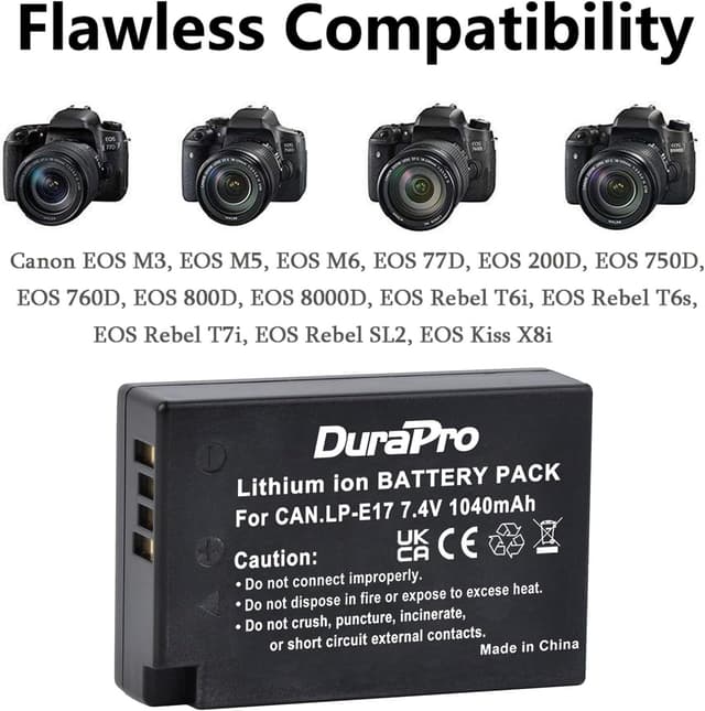 Detalle 2 de DuraPro LP-E17 Akku 1040 mAh Dual-Ladegerät