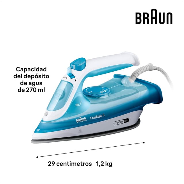 Thumbnail 2 de Braun FreeStyle 3 FI3144BL 🧳 Plancha de Vapor con Suela SuperCeramic