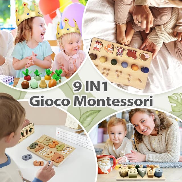 Detalle 2 de Almaxi Giochi Montessori 9‑in‑1 per 1 anno 🎲