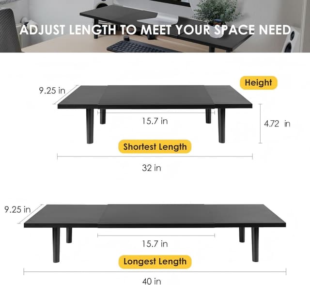 Detalle de Across-Star Dual Monitor Stand Riser 32–40" for 2 Screens 🖥