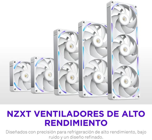 Detalle 2 de NZXT F240X Ventilador Rendimiento Marco Único 2x120 PWM RGB Blanco