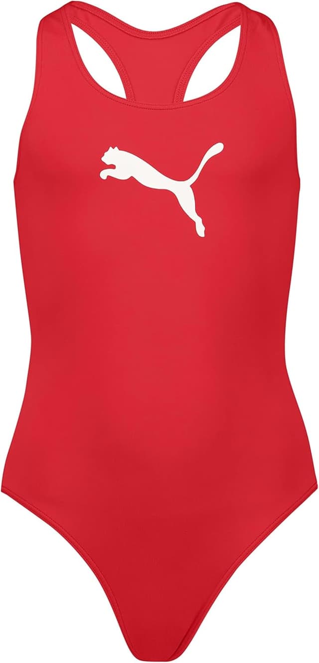 Detalle de Maillot de bain fille Puma coupe dos nageur rouge, 152 cm