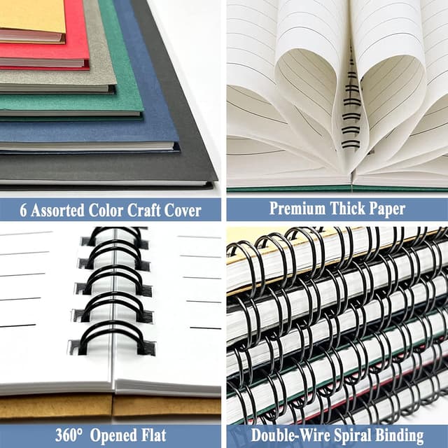 Thumbnail 4 de 6 Pack Spiral Notebook A5 120 Pages