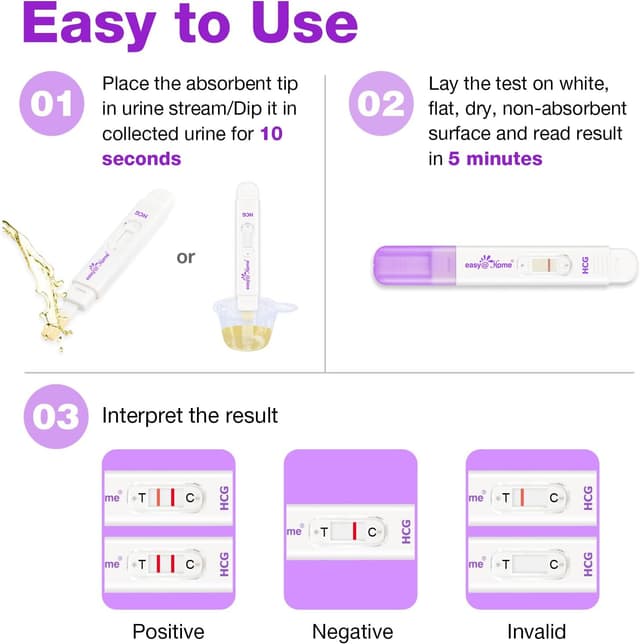 Thumbnail 5 de Easy@Home 5x Pregnancy Test 10 mIU/mL