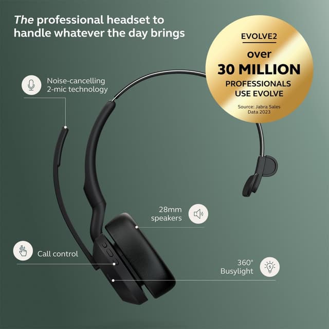 Detalle de Jabra Evolve2 55 Mono Wireless Headset