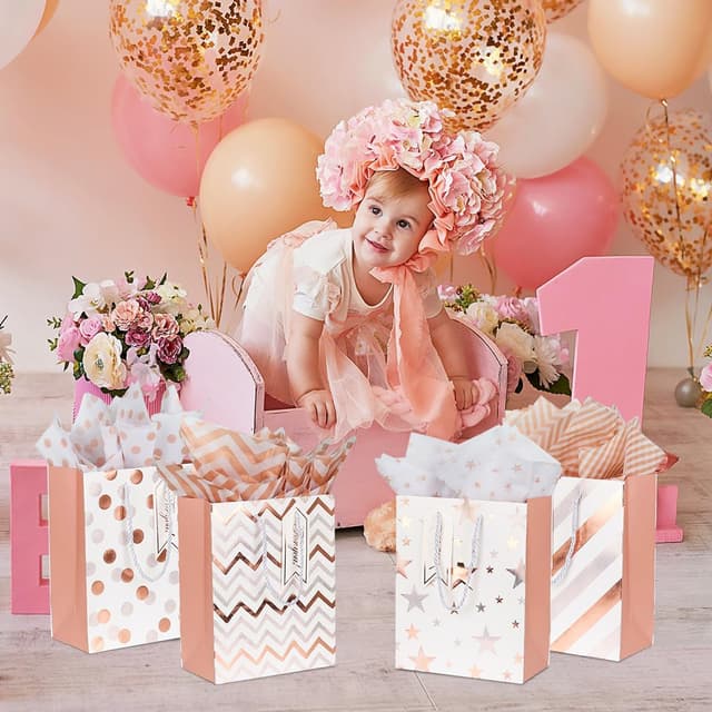 Thumbnail 6 de Gift bag set 12 pack, 9 inch rose gold