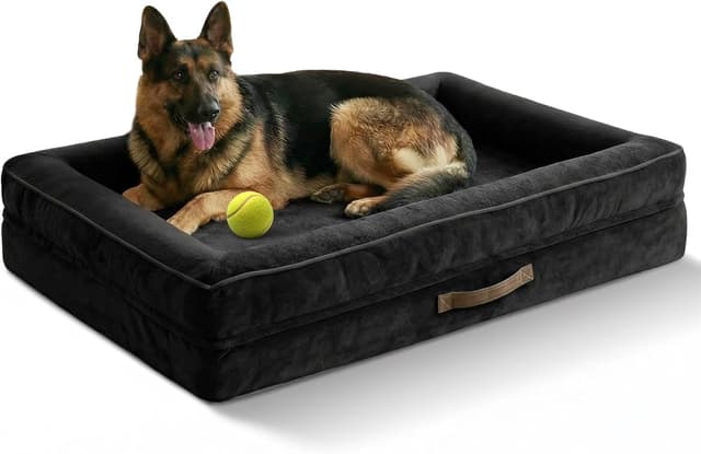 Detalle de Upvilla Orthopädisches Hundebett XXL – wasserdichte Hundesofa mit rutschfester Unterseite, 137x91x19 cm