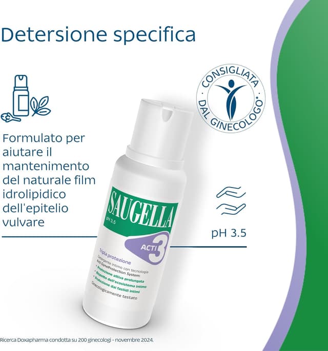 Thumbnail 3 de Saugella Acti3 Detergente intimo pH 3.5 500 ml