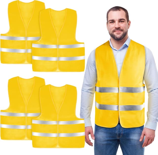 Detalle de AYBUY Giubbotto di Sicurezza Riflettente con strisce 360° ad alta visibilità verde unisex