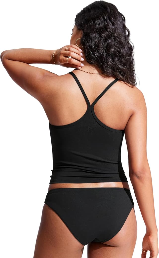 Detalle 2 de CRZ YOGA Donna Tankini top racerback con spalline spaghetti e imbottitura estraibile
