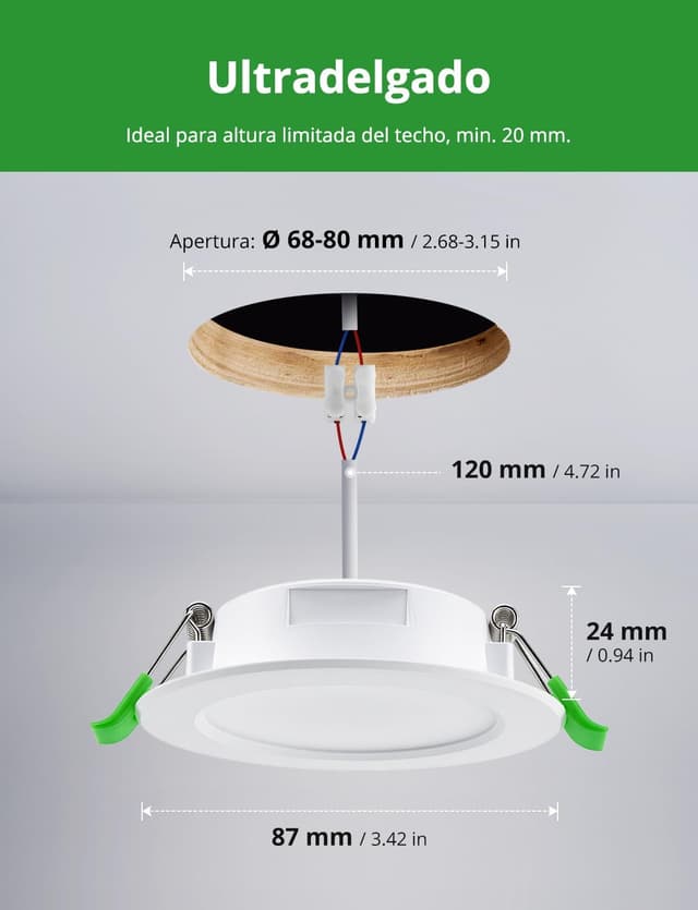 Detalle 2 de HOMEOW Downlight 5W Techo Empotrable Pack 10