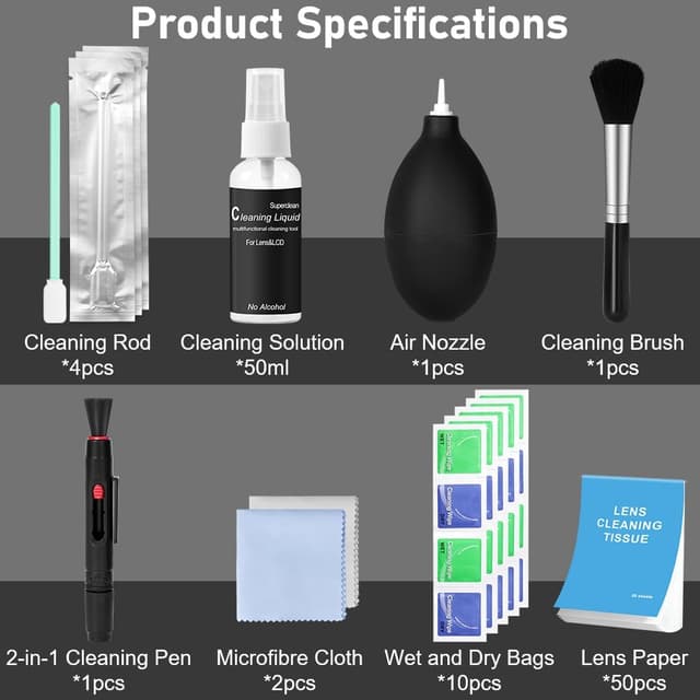 Detalle 2 de AYESY Kit pulizia fotocamera 70 pezzi