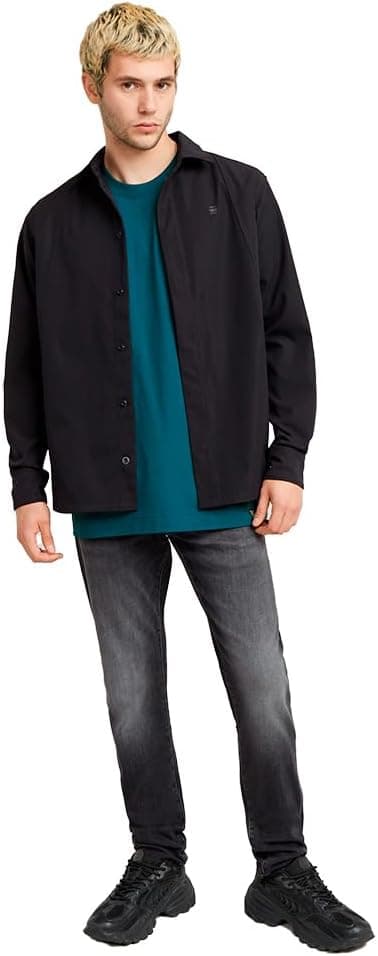 Detalle de G-Star Herren 3301 Slim Jeans mit Knopfverschluss und 5 Taschen