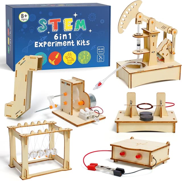 Imagen de STEM Toys Age 8–14 Wooden Electronics Kit 6‑in‑1 en OfertitasTOP