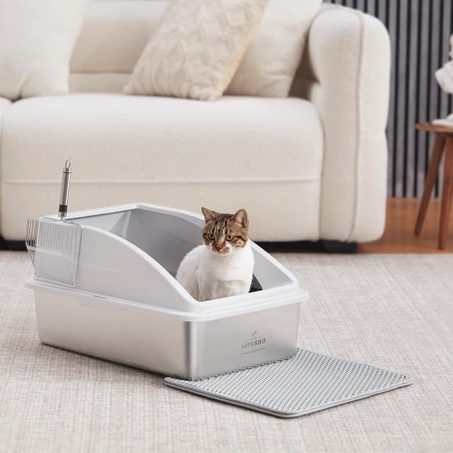 Thumbnail 6 de Stainless Steel XL Enclosed Cat Litter Box 🐱