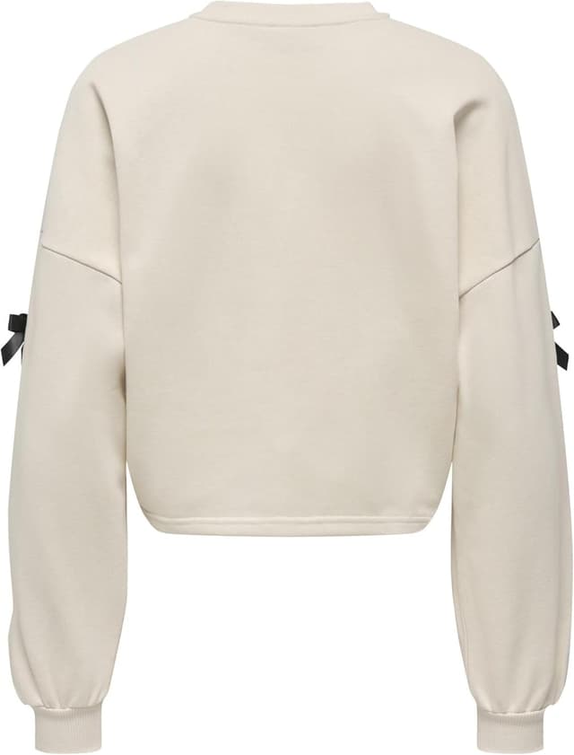 Detalle 2 de Felpa da ragazza ONLY con fiocco e scollo girocollo, taglio normale