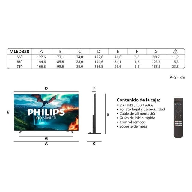Detalle 2 de Philips 65MLED820 65" 4K UHD QD‑Mini LED