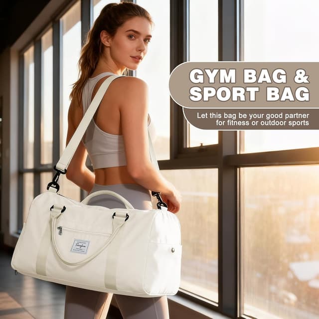Detalle 2 de WEPLAN Sport Duffel Bag mit Schuhfach & Nassfach – Sporttasche für Damen & Herren, Weekender und Handgepäck