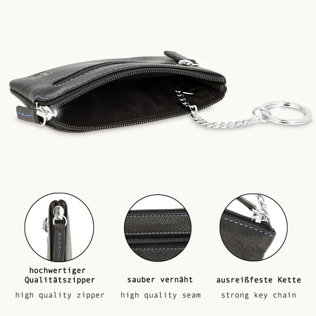 Detalle 1 de LEDEROW Schlüsseltasche aus Leder mit 2 Fächern